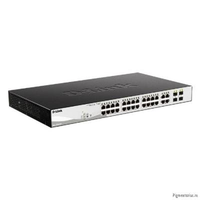D-Link DGS-1210-28P/F5A Настраиваемый L2 коммутатор с 24 портами 10/100/1000Base-T и 4 комбо-портами