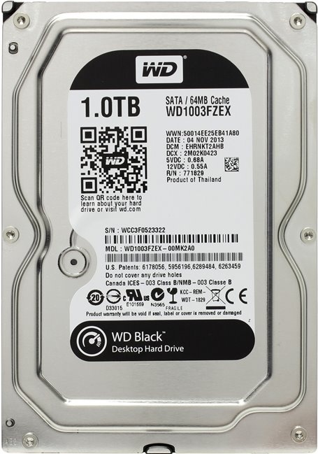 Жесткий диск WD Caviar Black (WD1003FZEX) 1TB {Serial ATA III, 7200 rpm, 64Mb buffer} 