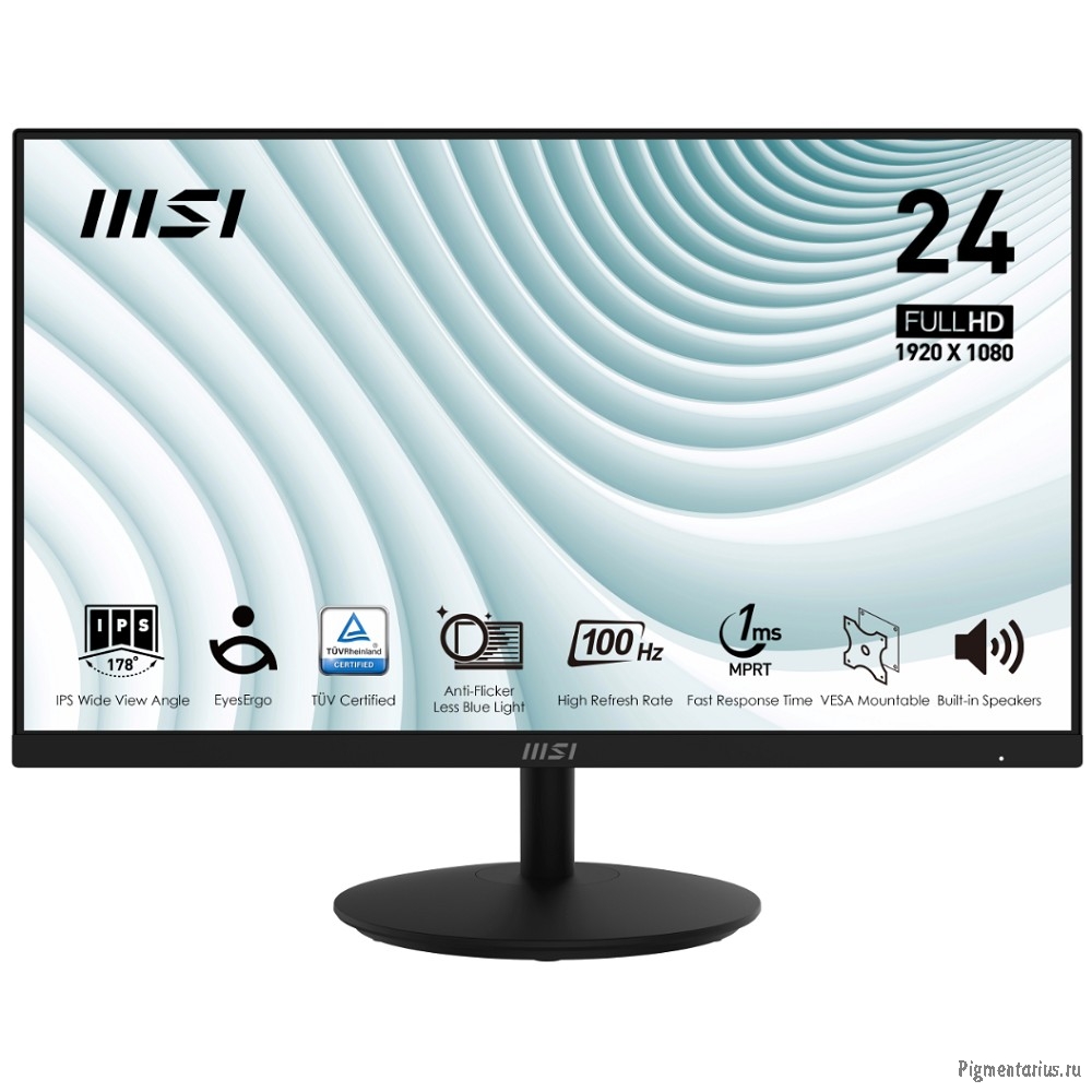 MSI PRO 23.8" MP242A {IPS flat 1920x1080 100Hz 1ms 300cd D-Sub HDMI DisplayPort 2x2W} [9S6-3PA1CT-20