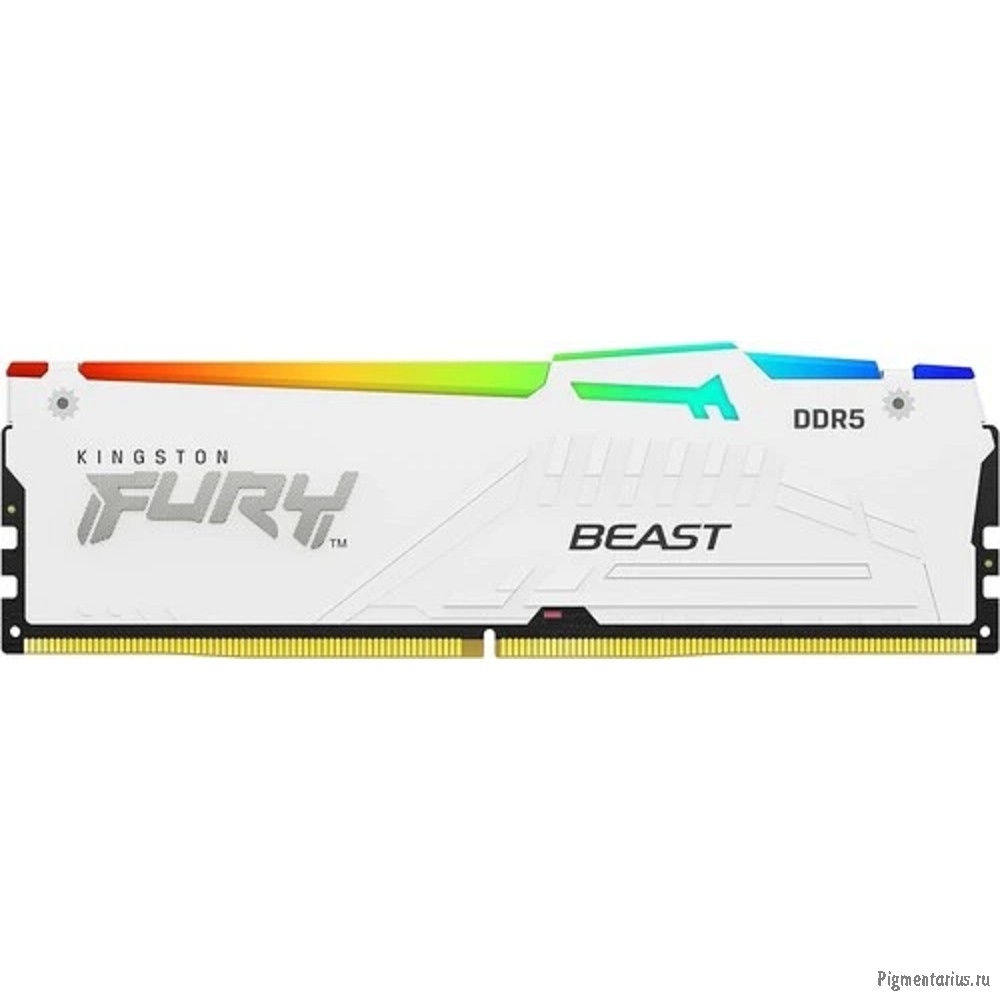 Kingston 16GB 6000MT/s DDR5 CL36 DIMM FURY Beast White RGB EXPO KF560C36BWE2A-16