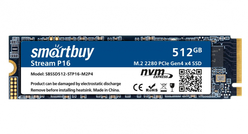 SSD накопитель Smartbuy M.2 Stream P16 SBSSD512-STP16-M2P4 512Gb