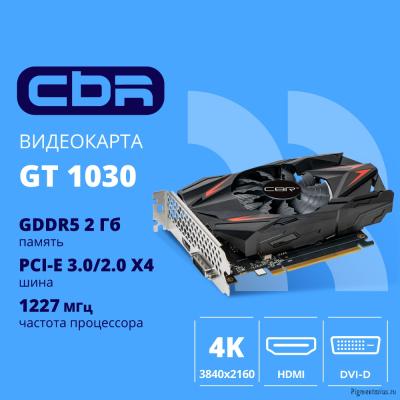 Видеокарта CBR GT1030 Transformer 2Gb [VGA-MSGT1030-2G-RTL] GDDR5 64bit