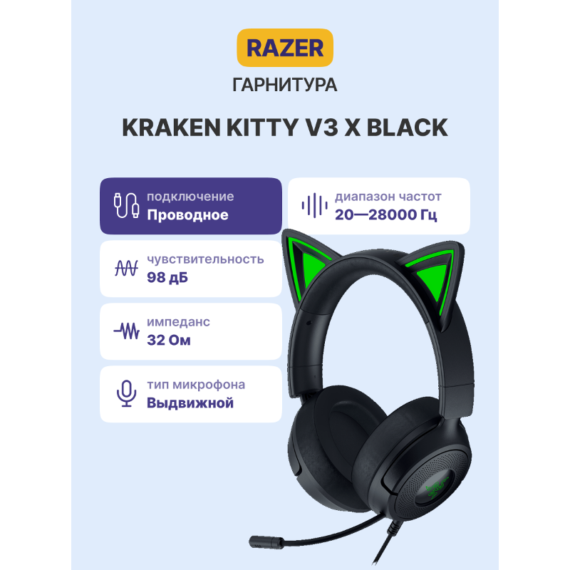Razer Kraken Kitty V3 X Black