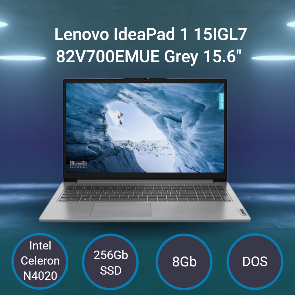 Ноутбук Lenovo IdeaPad 1 15IGL7 [82V700EMUE] Grey 15.6"