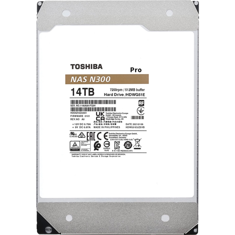 Toshiba N300 Pro NAS 14Tb (HDWG51EXZSTB)