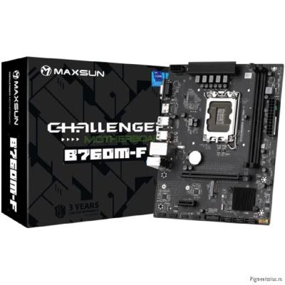 MAXSUN MS-Challenger B760M-F (Socket 1700, mATX, 2*DDR4, VGA/HDMI, 3*SATA3, 1*M.2, 1xPCI-E x16 /1xPC