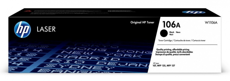 HP W1106A Картридж 106A лазерный черный (1000 стр) {HP LJ 107/135/La}
