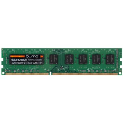 QUMO DDR3 DIMM 8GB (PC3-12800) 1600MHz QUM3U-8G1600C11L 1.35V
