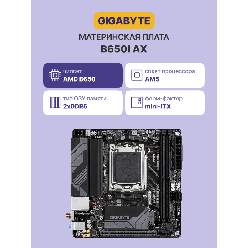 Материнская плата GIGABYTE B650I AX