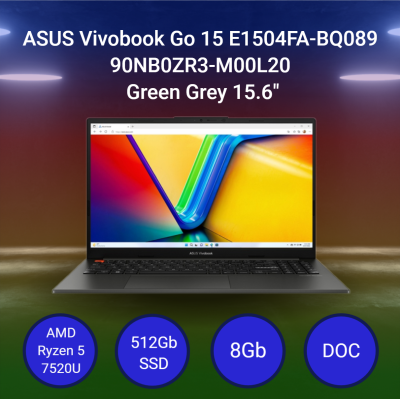 Ноутбук ASUS Vivobook Go 15 E1504FA-BQ089 [90NB0ZR3-M00L20] Green Grey 15.6"