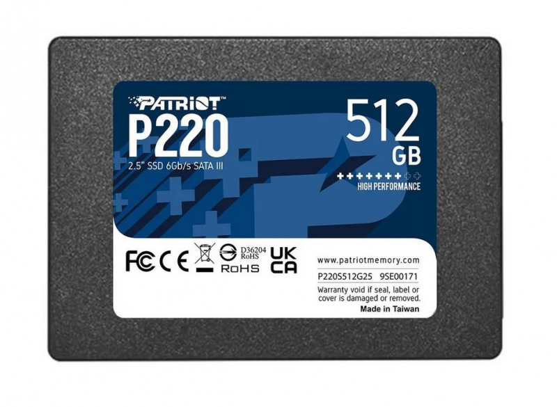 SSD накопитель Patriot P220 P220S512G25 512Gb