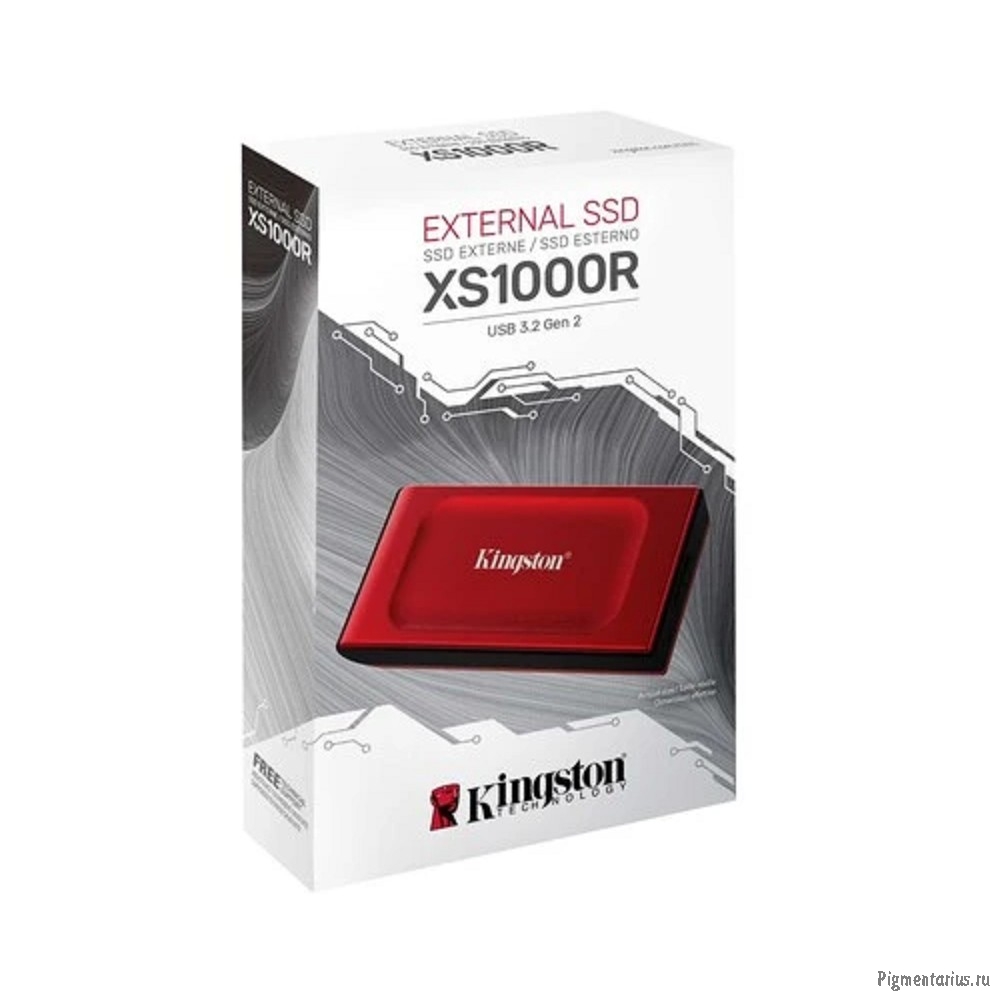 Kingston Portable SSD 1TB XS1000,Type-C/A, USB 3.2 Gen 2, R/W 1050/1000MB/s, 70x33x14mm, 29g., Red (