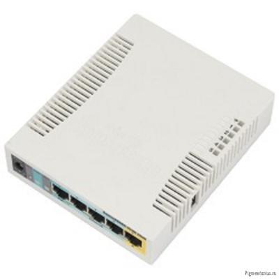 MikroTik RB951Ui-2HnD Беспроводной маршрутизатор  600Mhz CPU, 128MB RAM, 5xLAN, built-in 2.4Ghz 802b