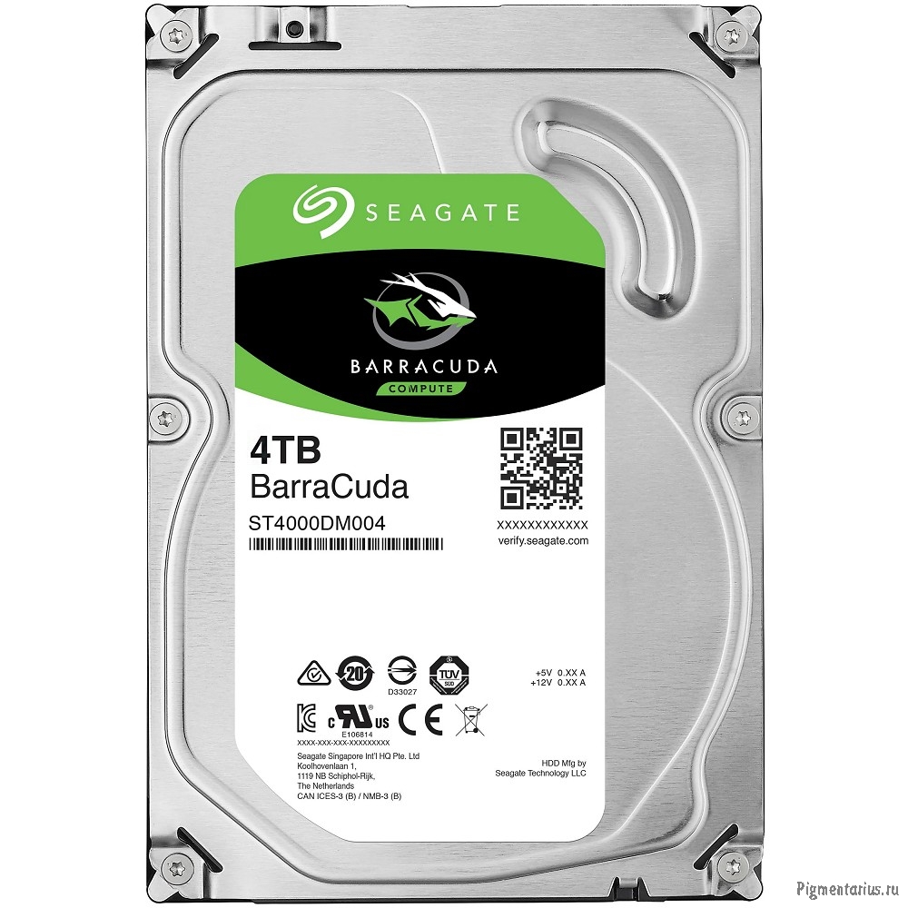 Жесткий диск Seagate BarraCuda (ST4000DM004) 4TB {Serial ATA III, 5400 rpm, 256mb buffer}