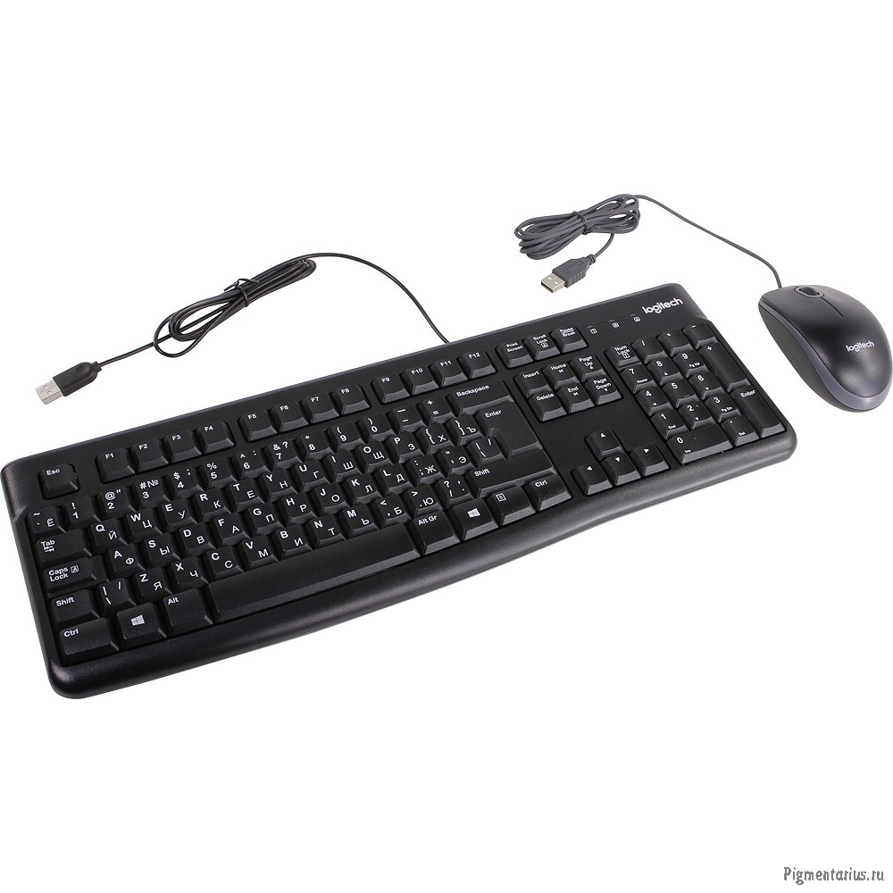 920-002561 Logitech Клавиатура + мышь Desktop MK120 USB оригинальная заводская гравировка RU/LAT