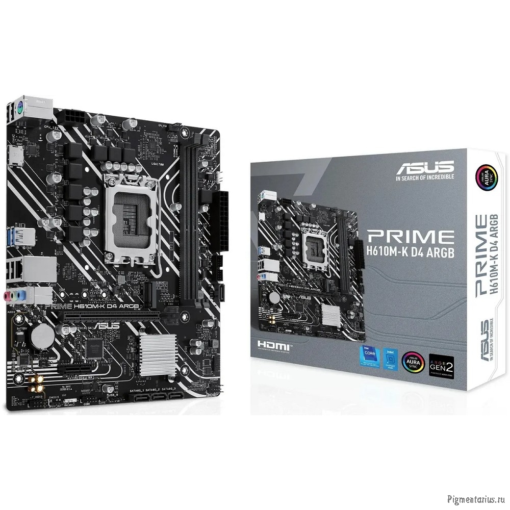 Материнская плата ASUS PRIME H610M-K D4 ARGB