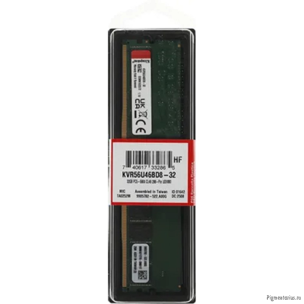 Kingston 32GB 5600MT/s DDR5 Non-ECC CL46 DIMM 2Rx8 KVR56U46BD8-32