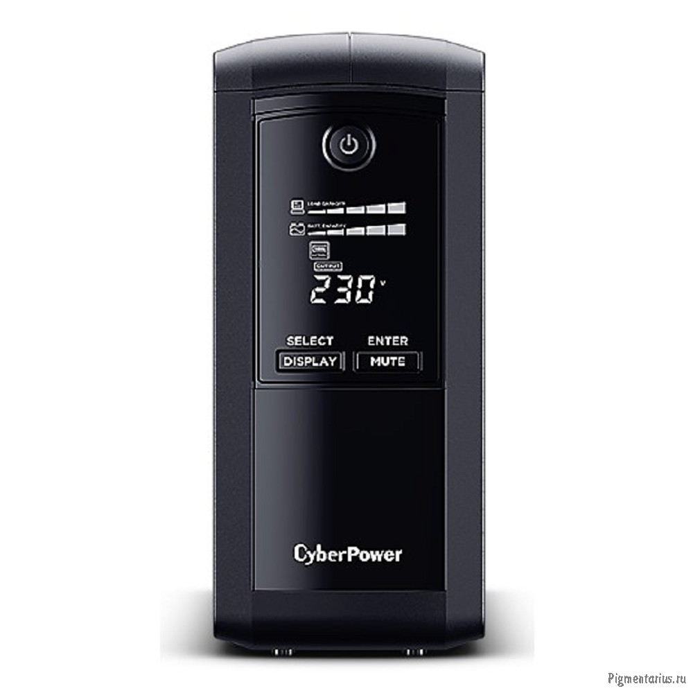 CyberPower VP1000ELCD ИБП {Line-Interactive, Tower, 1000VA/550W USB/RS-232/RJ11/45  (4 EURO), 12В/9 