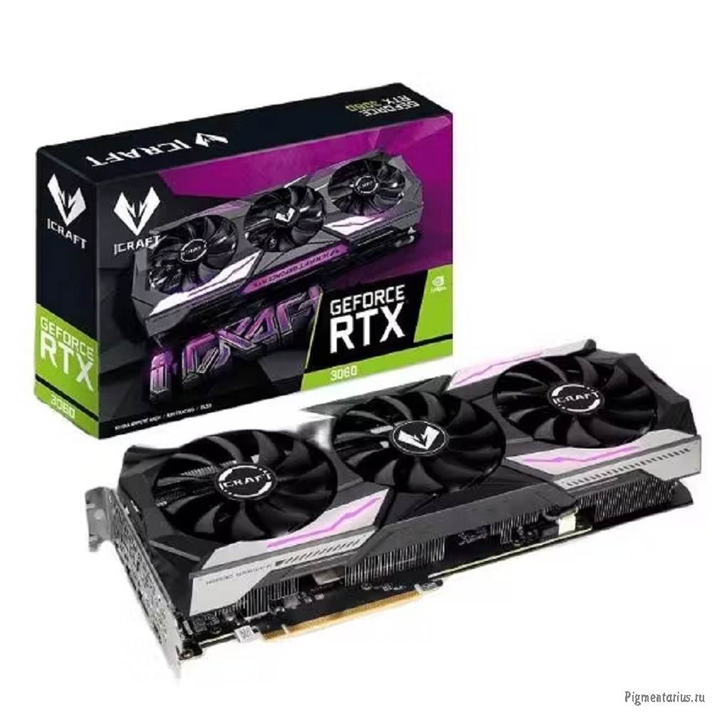 Видеокарта MAXSUN MS-GeForce RTX3060 iCraft OC 12G T1 12Gb GDDR6, 192bit, 1320-1837Mhz, 3*DP/1*HDMI2