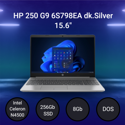 Ноутбук HP 250 G9 [6S798EA] dk.Silver 15.6"