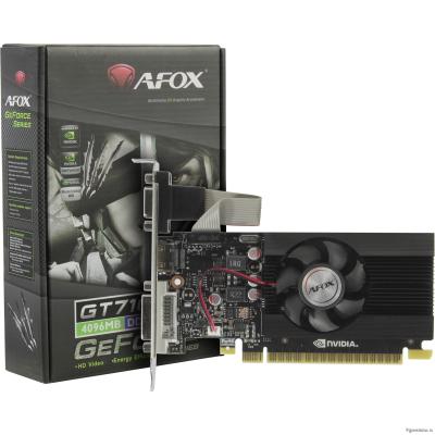 Видеокарта AFOX GT710 4GB 64bit DDR3 VGA/DVI/HDMI 1FAN (AF710-4096D3L7-V1) RTL Видеокарта AFOX GT710 4GB 64bit DDR3 VGA/DVI/HDMI 1FAN (AF710-4096D3L7-V1) RTL