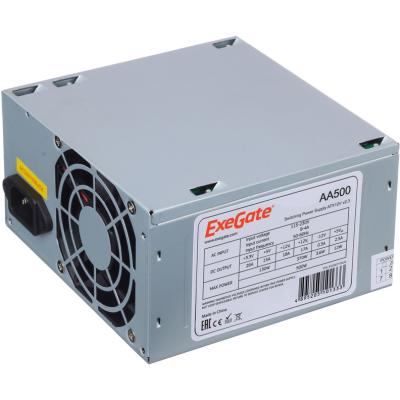 Exegate EX256711RUS Блок питания 500W Exegate AA500, ATX, 8cm fan, 24p+4p, 2*SATA, 1*IDE