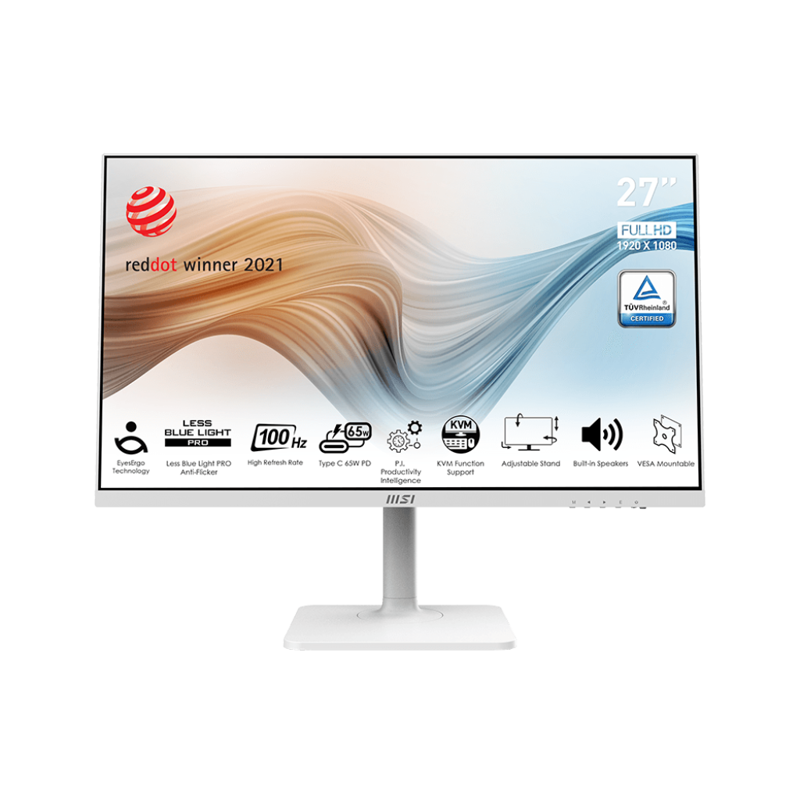 MSI Modern 27" MD272XPW {IPS 1920x1080 100Hz 1ms 1000:1 300cd 178/178 HDMI1.4 DisplayPort1.2 USB-C 2