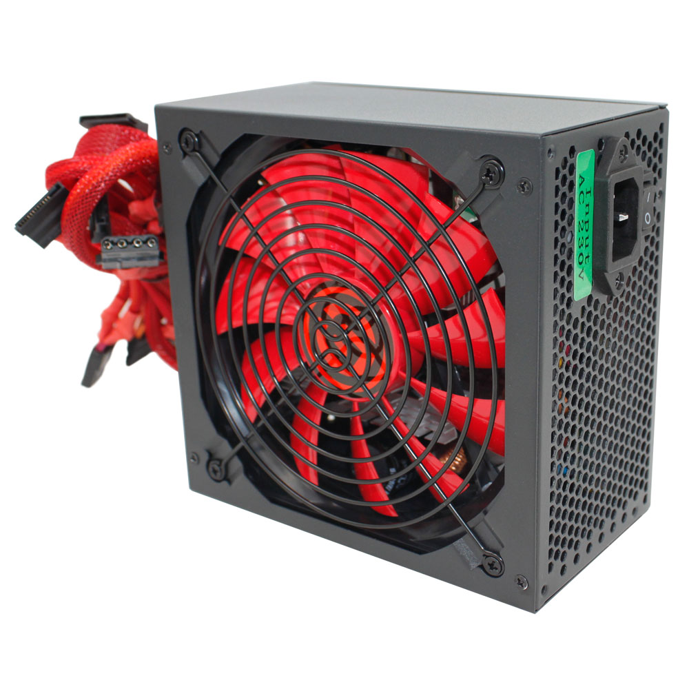 Ginzzu PC700 14CM(Red) 80+ black,APFC,24+4p,2 PCI-E(6+2), 7*SATA, 4*IDE,оплетка, кабель питания,цвет