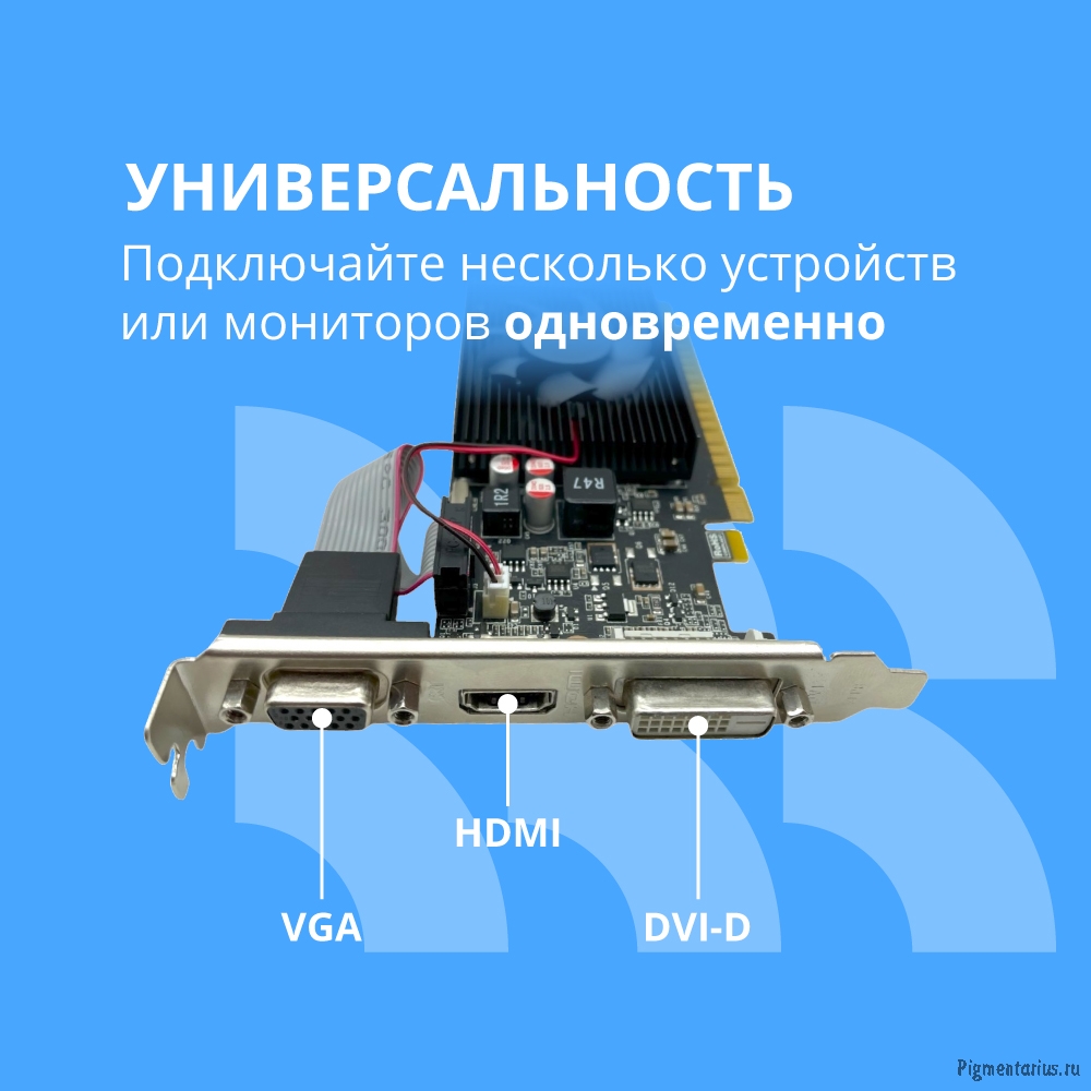 Видеокарта CBR GT710 2Gb [VGA-STX710-2G-RTL] DDR3 64bit