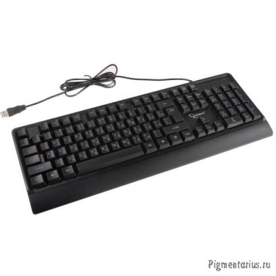 Клавиатура Gembird KB-220L {с подстветкой, USB, черный, 104 клавиши, подсветка Rainbow, кабель 1.5м,