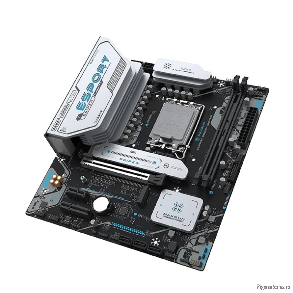 MAXSUN MS-eSport B860M SNIPER WIFI (Socket 1851, mATX, 2*DDR5(96Gb), DP/HDMI, 2xSATA3, 2*M.2,xPCI-Ex