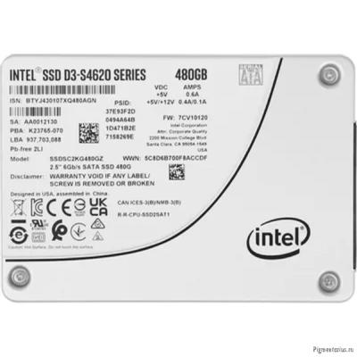 Intel SSD 480Gb S4620 серия SSDSC2KG480GZ01(1Z) {SATA3.0, 3D2, TLC, 2.5"}